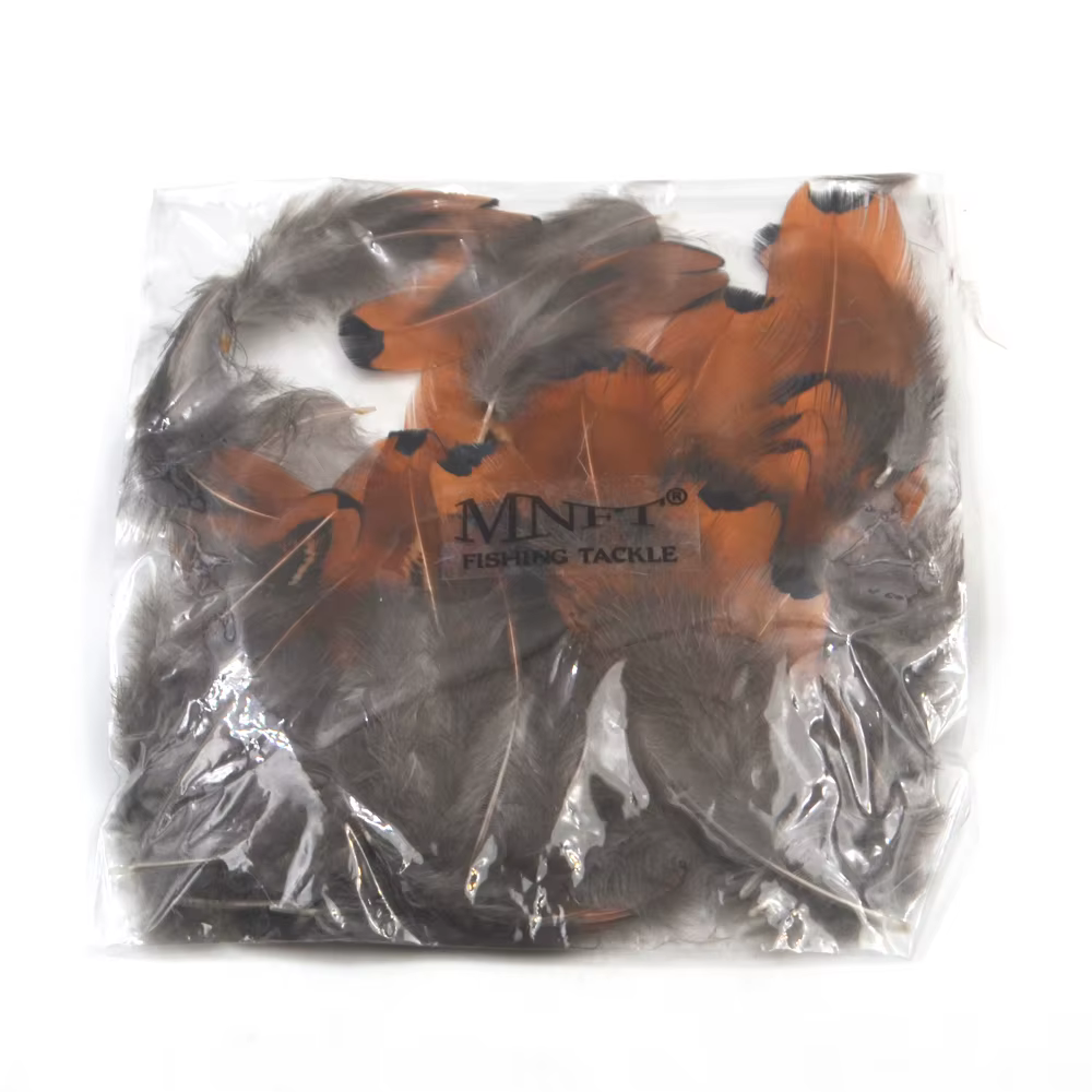 MNFT Plumas mixtas para moscas - punta marrón gris natural, ala cola - imagen 4