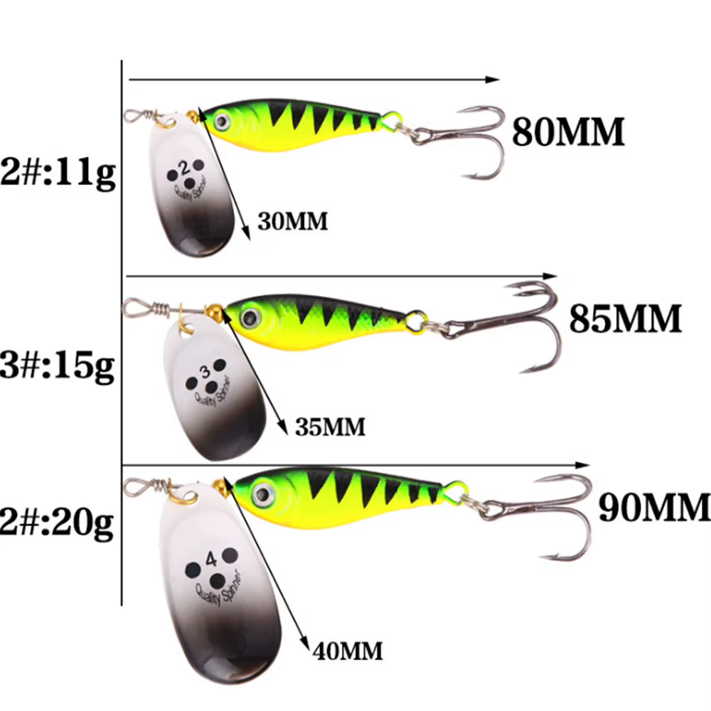 Señuelos giratorios Metal Spinner 11g 15g 20g pesca - imagen 4