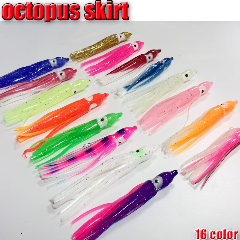 Señuelo blando para pulpo y calamar – 8/10,5 cm, 16 colores selectos