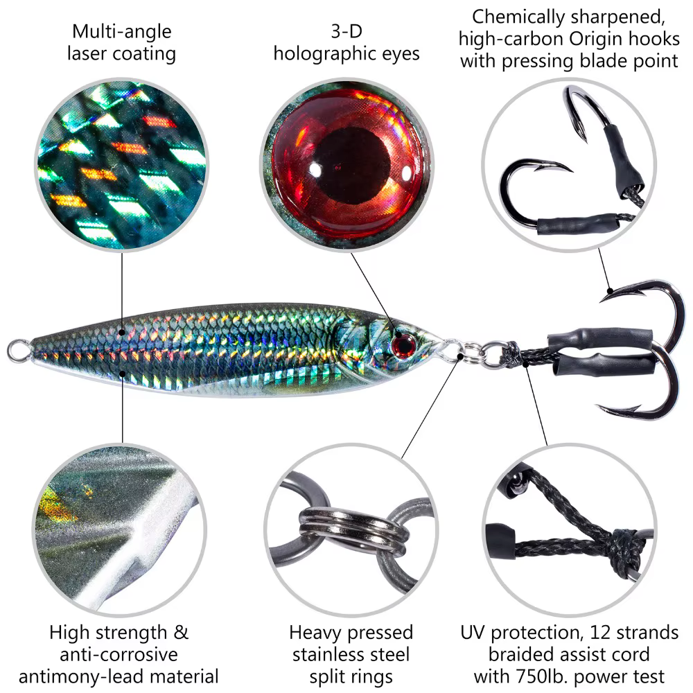 Bassdash Señuelos Jigging Lento Vertical para Agua Salada y Dulce - imagen 5