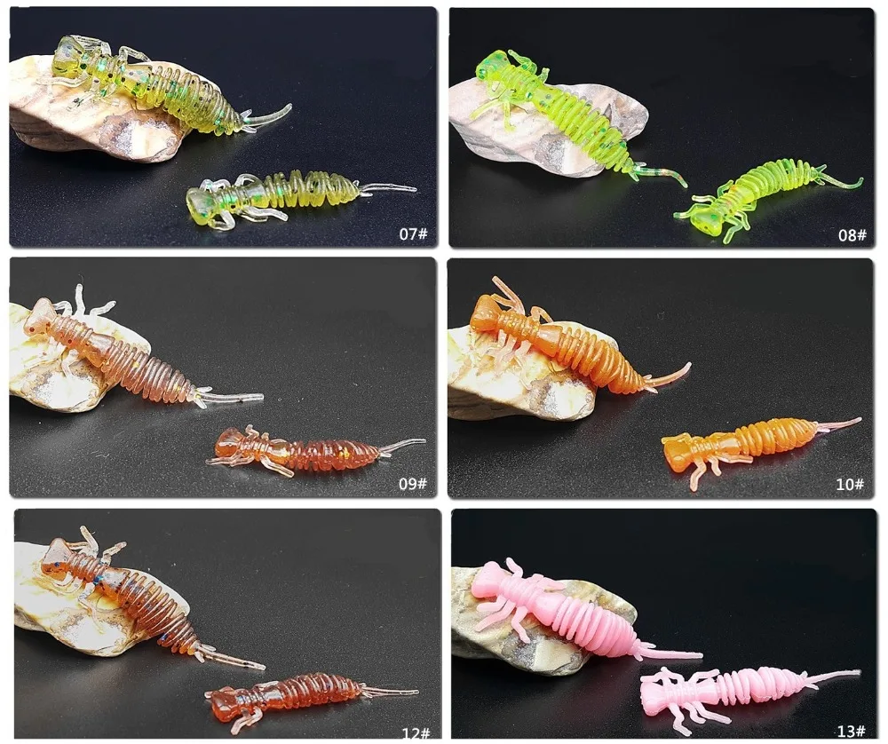 Señuelos de libélula Vinilo blando Larva para pesca deportiva - imagen 2