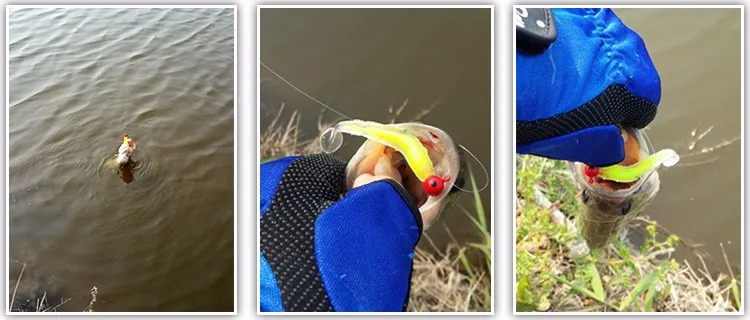 Señuelo de pesca WLDSLURE con cola en T y montaje Texas Rig