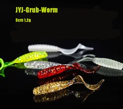Grub Señuelo Blando 5cm – Colores surtidos para pesca