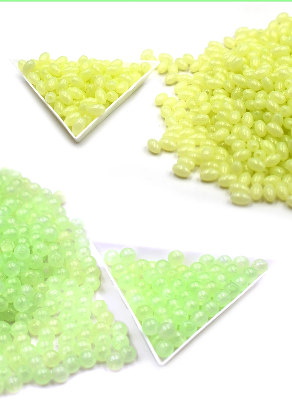 Cuentas luminosas de forma oliva para pesca