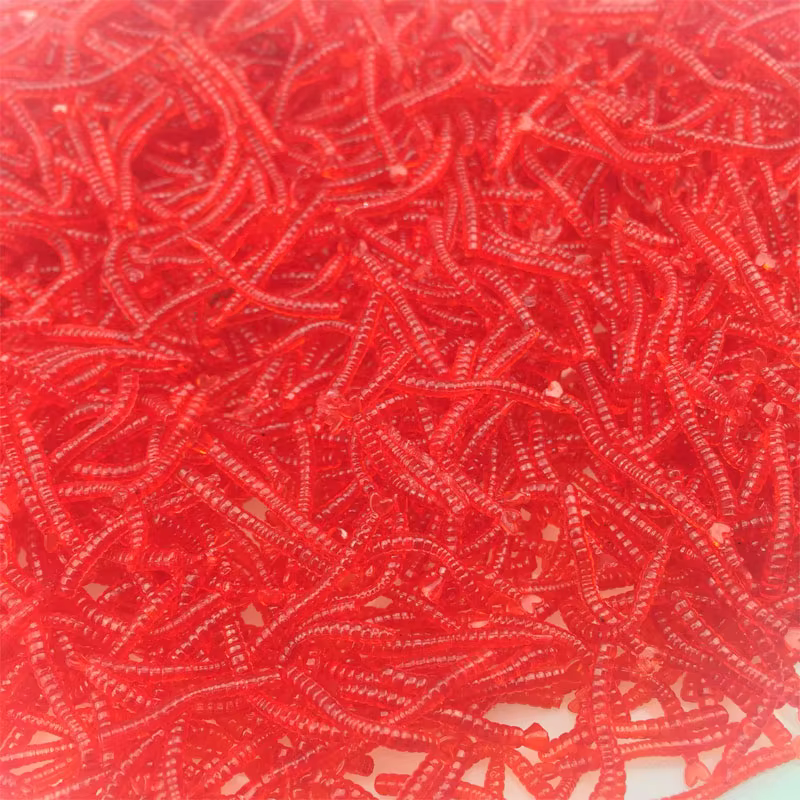 Cebo de silicona sabor camarón - gusano rojo para carpa