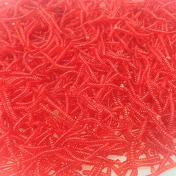 Cebo de silicona sabor camarón - gusano rojo para carpa