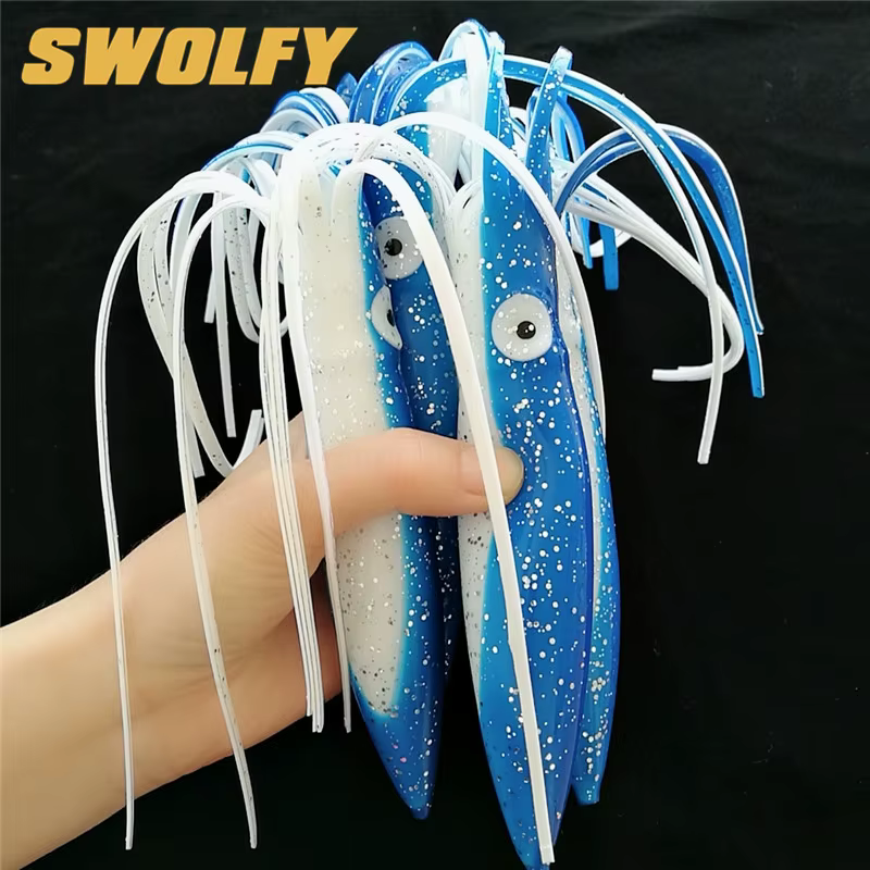 Swolfy Señuelo de Pulpo Silicona – Anzuelo Calamar para Pesca Salada - imagen 4