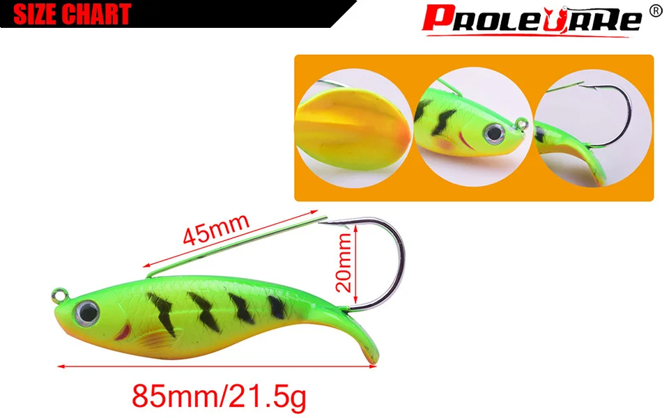 Señuelo de pesca en hielo Proleurre 85mm vista frontal