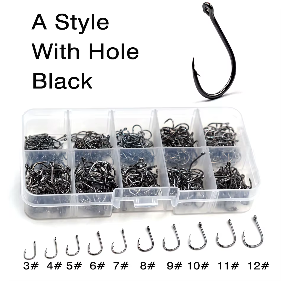 Anzuelos Jigging Carbono MNFT – Tamaños Mixto Púas Doradas Negras - imagen 3