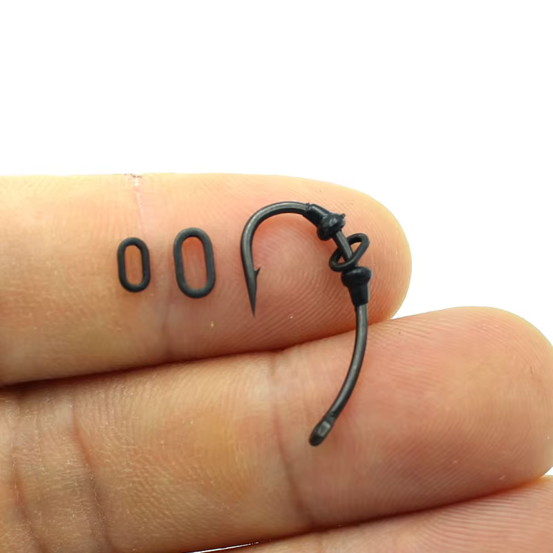 Anillos aparejo ovalados negros mate para pesca de carpa fuerte