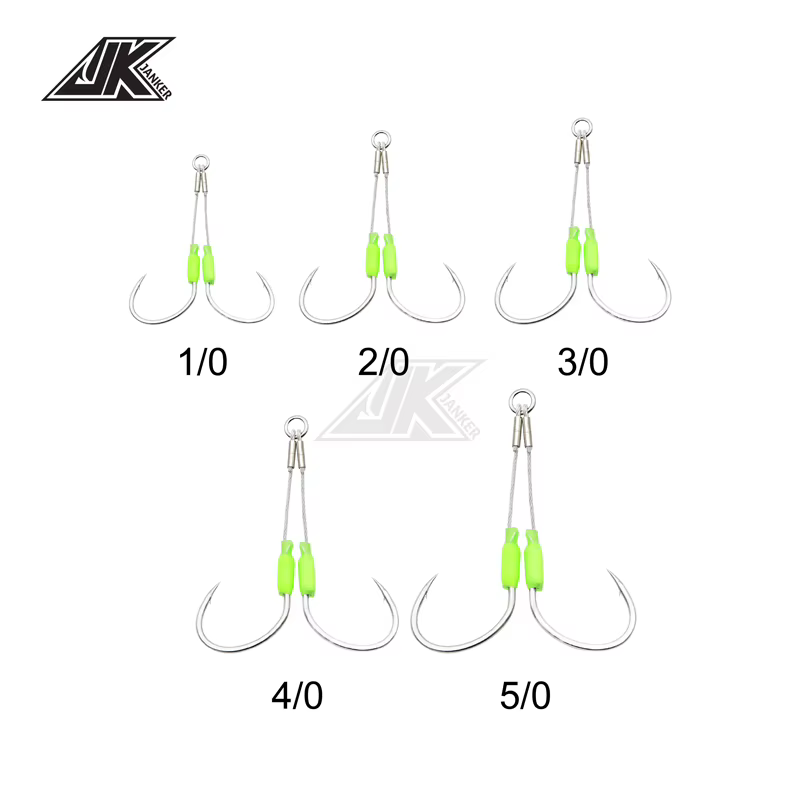 Anzuelo Doble Asistencia JK Luminoso – Acero 7x7 para pesca mar - imagen 2