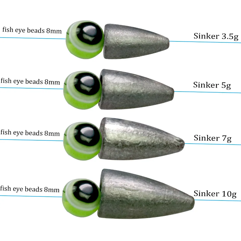 Kit Texas Rig THKFISH - Plomos bala cuentas ojo de pez mar y agua dulce - imagen 4