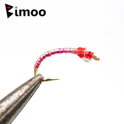 Bimoo Midge Beadhead #14 – Ninfa roja y negra para trucha