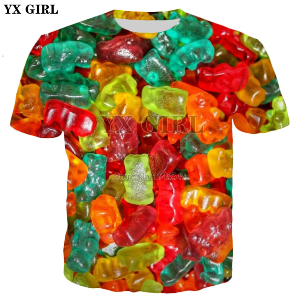 YX GIRL Camiseta de pesca 3D estampado frutas Verano 2019 - imagen 2