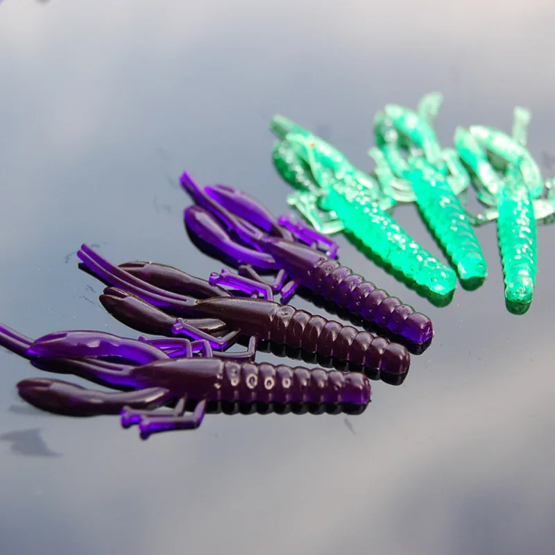 Señuelo blando Camarón Hierba Texas Rig Morado - imagen 5