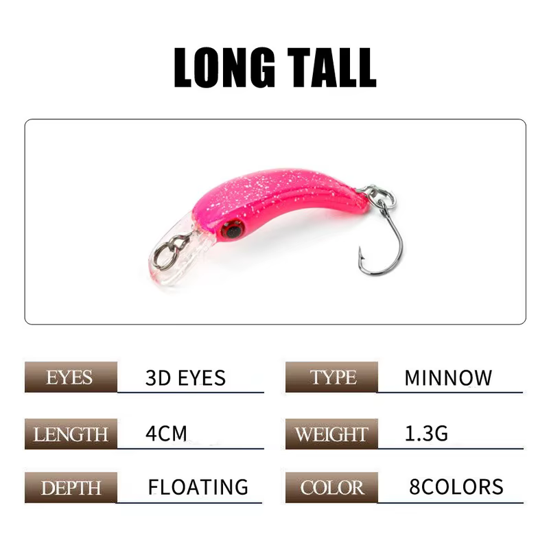Mini crankbait flotante 4cm para lubina y trucha - imagen 3