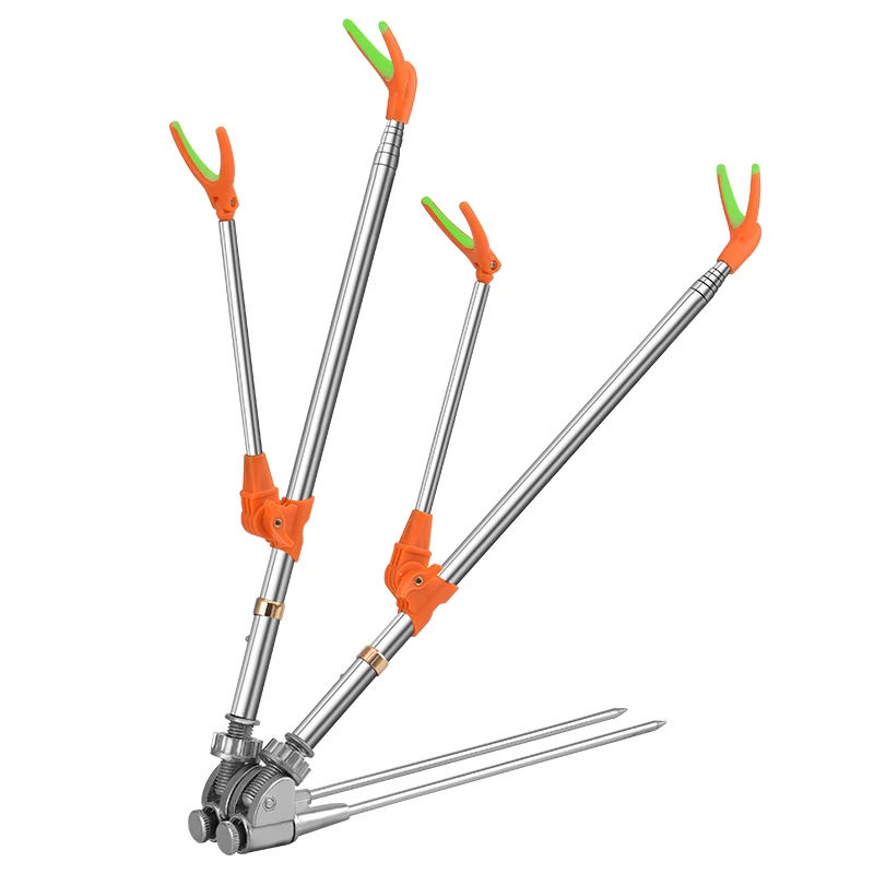 Soporte plegable para caña de pescar ajustable de acero inoxidable
