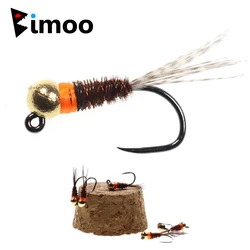 Bimoo Jig Head Perdigón – Ninfa collar naranja cola faisán trucha