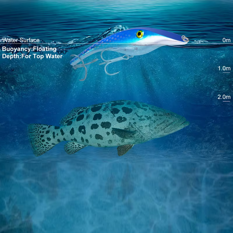 Crankbait duro con anzuelos triples para spinning - imagen 4