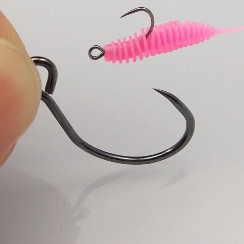 ESFISHING Anzuelos para gusano de acero carbono con púas – Drop Shot - imagen 5