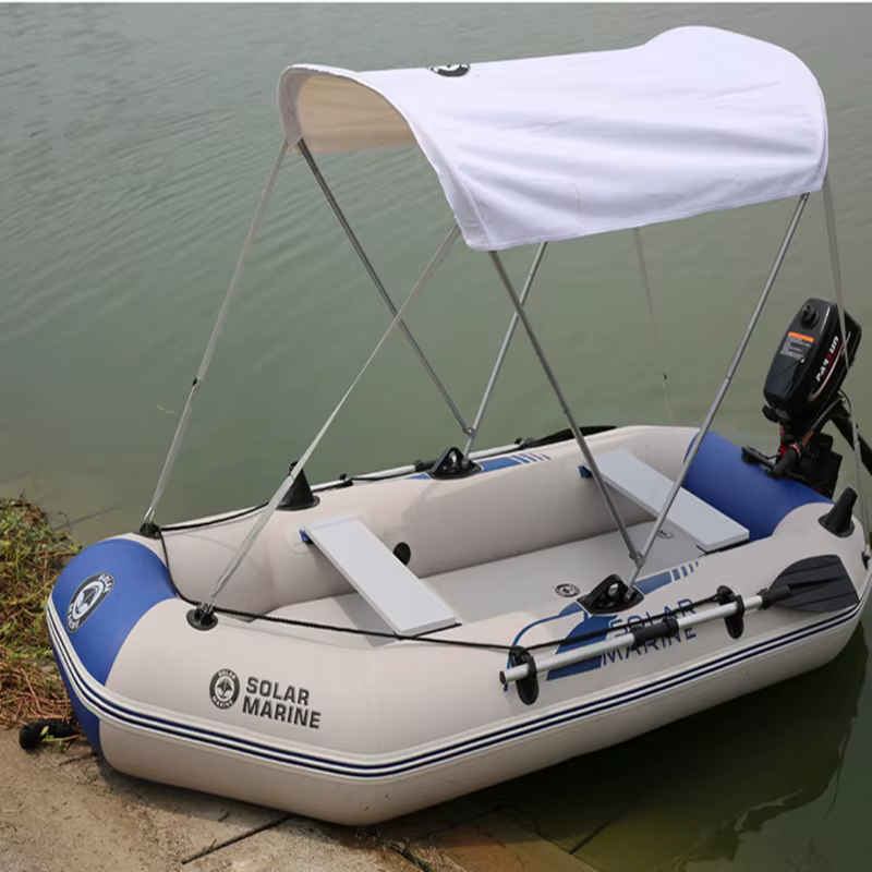Solar Kayak de pesca inflable PVC con protección UV y toldo - imagen 3