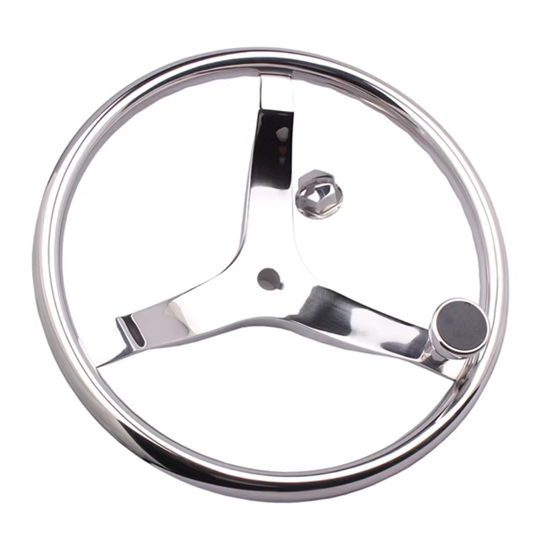 Volante de Timón Inoxidable 3 Radios – 39 cm para Embarcación - imagen 3