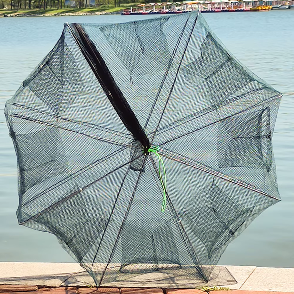 Jaula para cangrejos con red de fundición – Malla plegable de nailon para pesca - imagen 2
