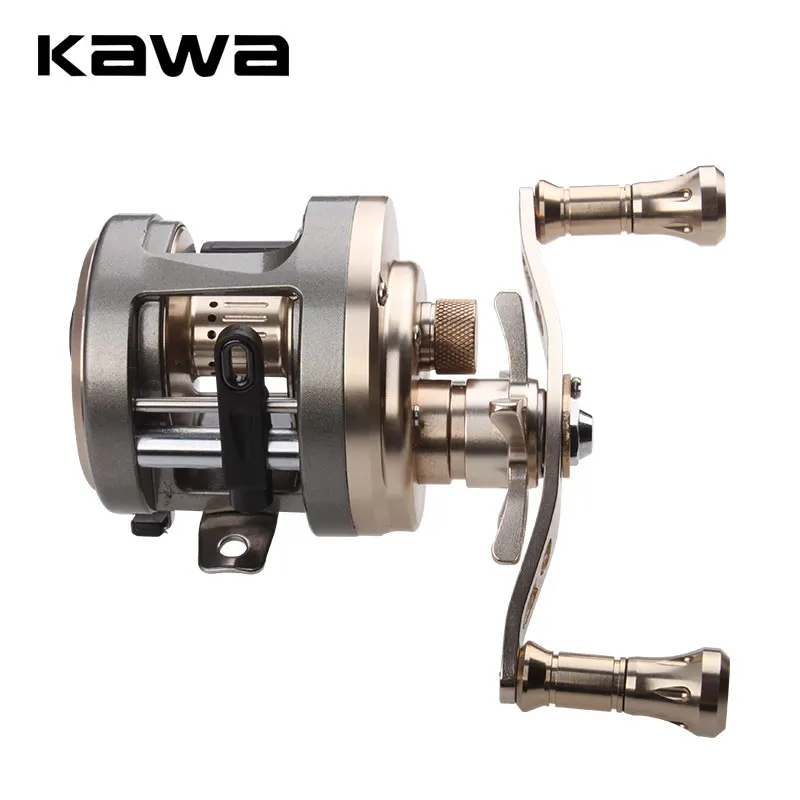 KAWA Carrete de fundición aluminio con rodamientos para pesca