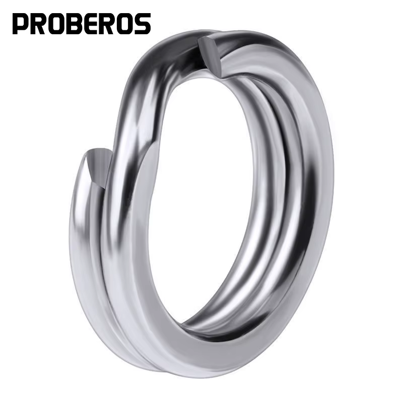 PROBEROS Anillos divididos de pesca - Acero inoxidable plateado