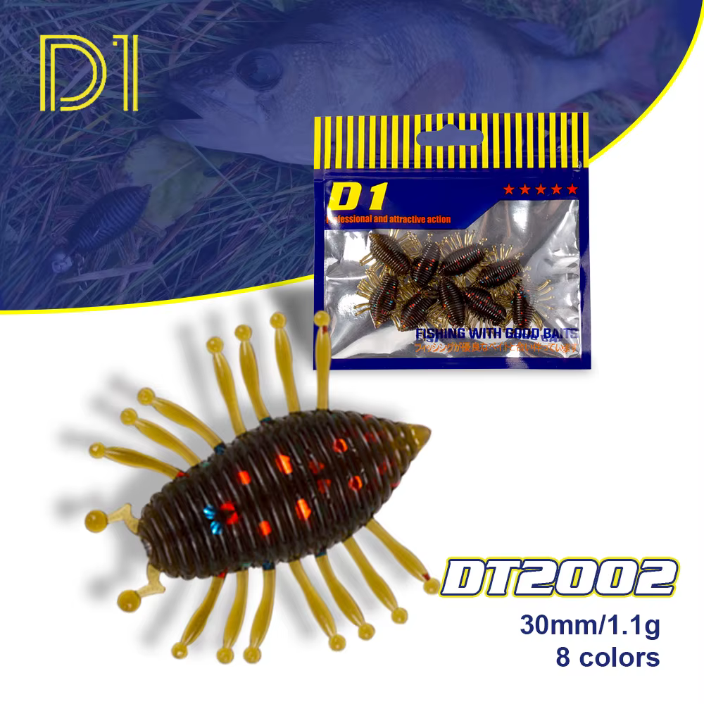 D1 Señuelo blando larva para trucha y lubina – 30mm