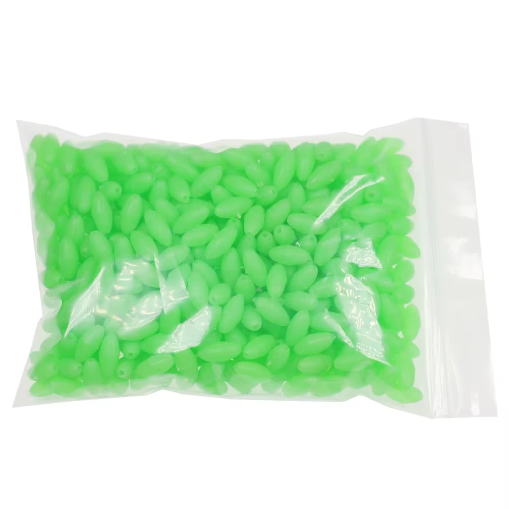 Cuentas luminosas para pesca ovaladas goma suave - Rojo y verde - imagen 5
