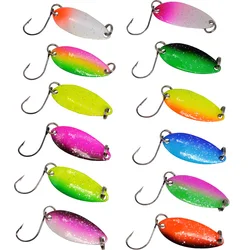 Señuelo cuchara bicolor para pesca de trucha - colores brillantes