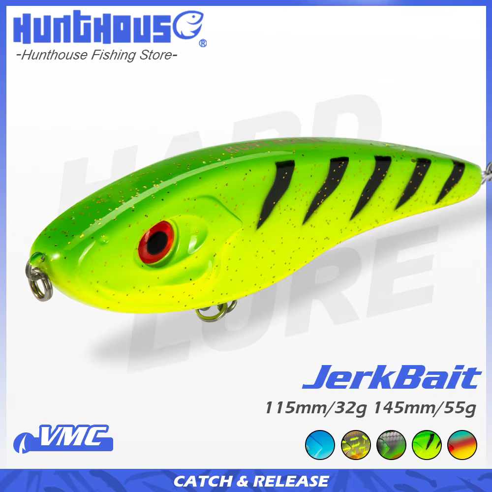 Hunthouse Jerkbait Musky Buster Pike - Señuelo Jerk VIB de hundimiento
