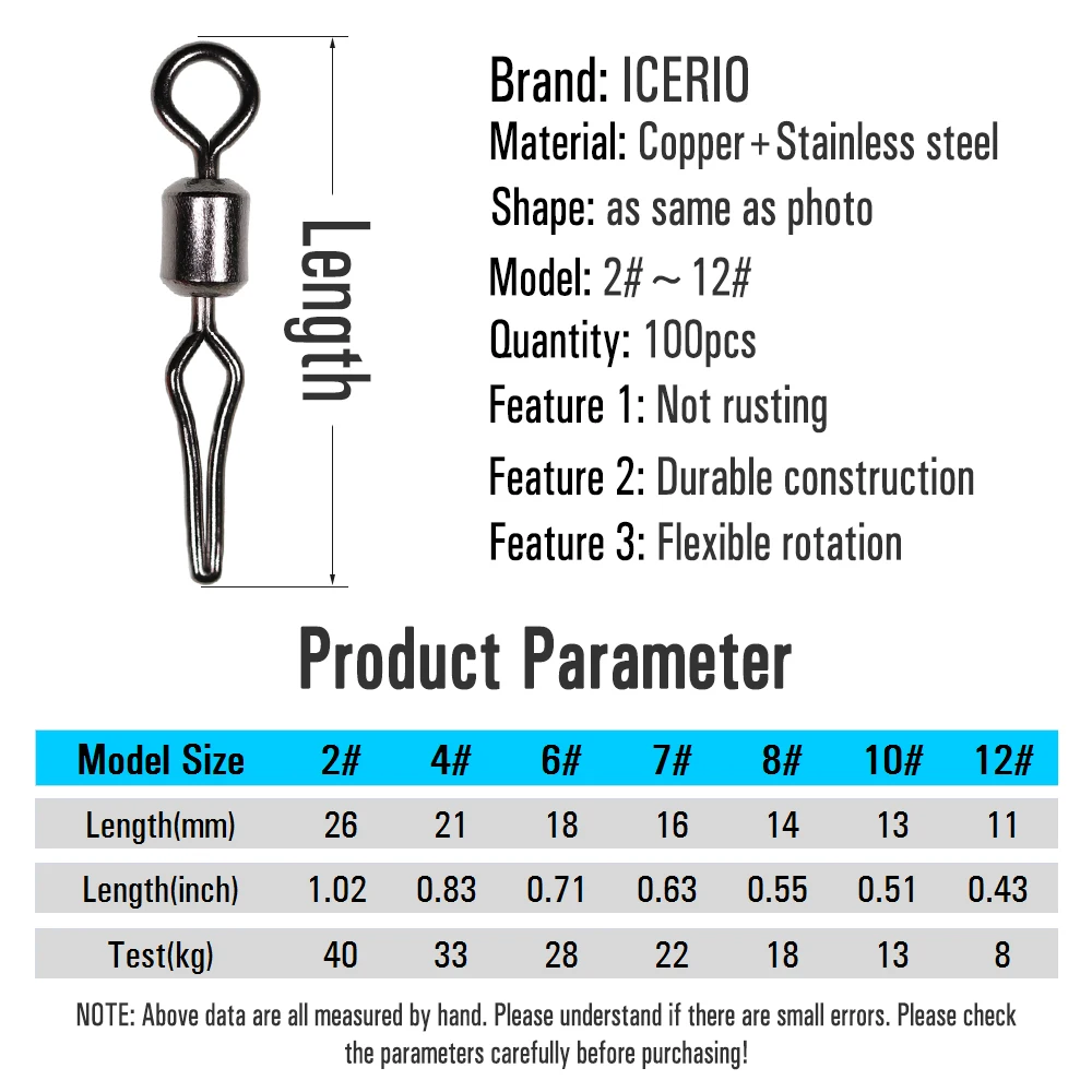 ICERIO Kit Terminal Tackle con Swivel Lateral y Anzuelos - imagen 3