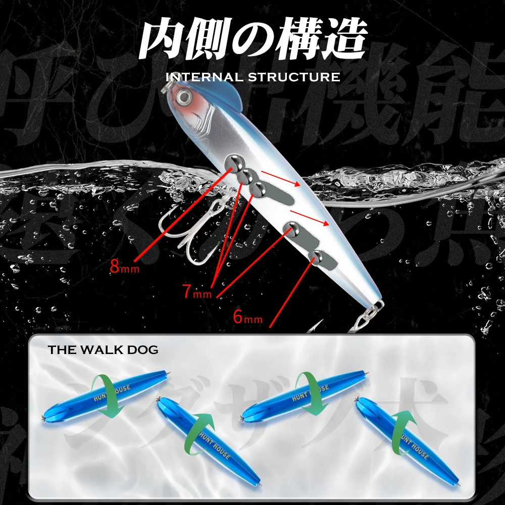 Hunthouse Sinking Pencil Stickbait hundente para lubina y perca - imagen 4