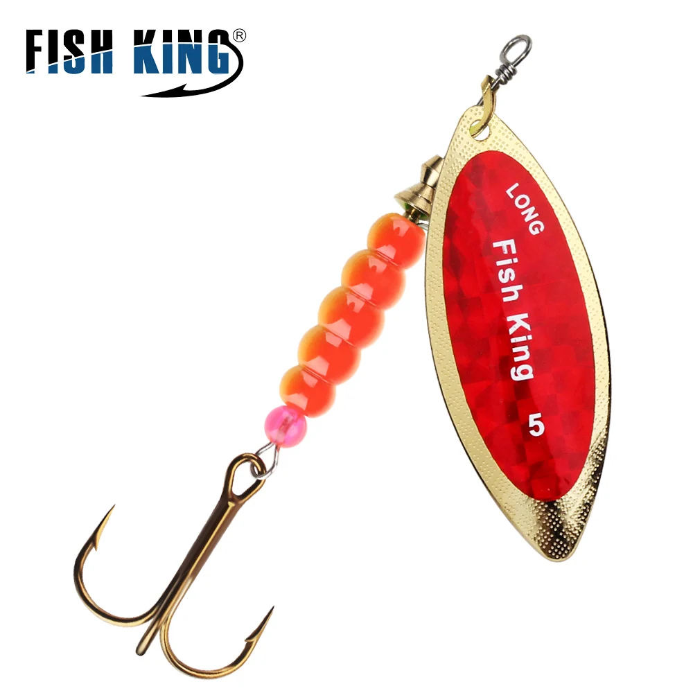FISH KING Señuelo giratorio para lucio – Cuchara de metal con ganchos