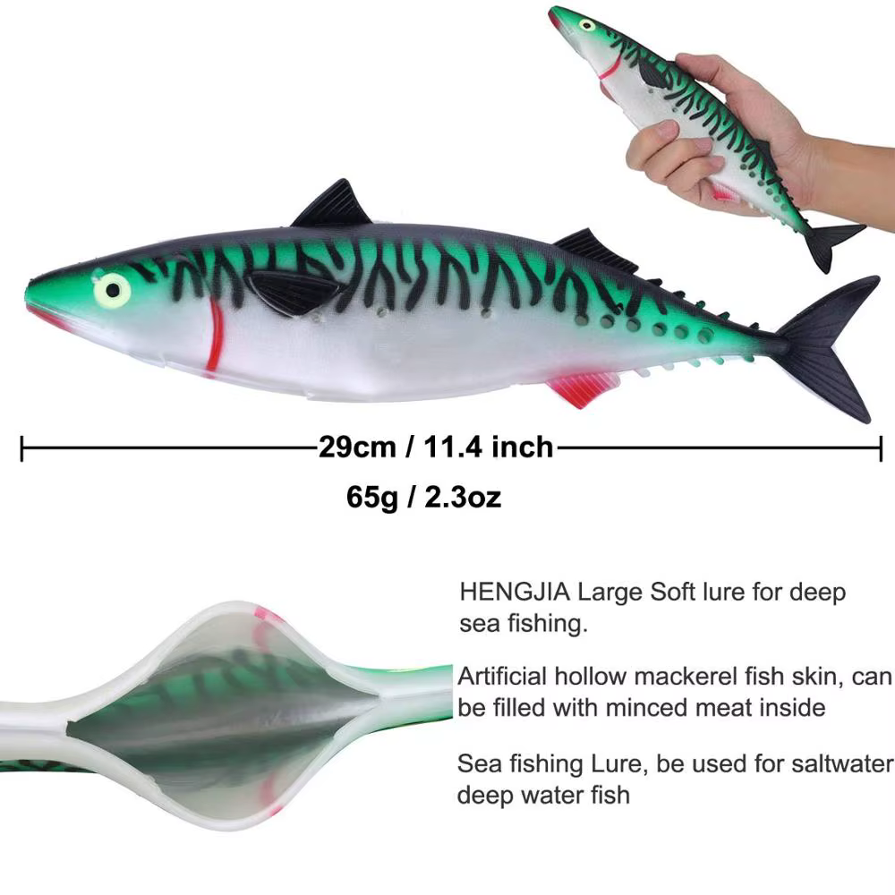 HENGJIA Señuelo vinilo hueco imitación caballa para atún - imagen 4
