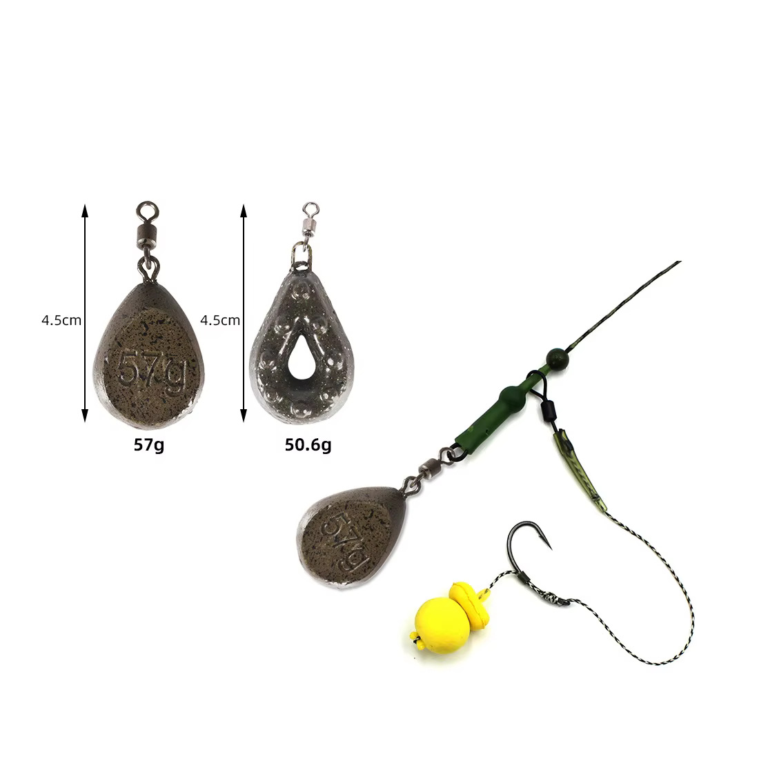 Kit Accesorios Pesca de Carpa – Ganchos, Giratorios y Señuelos - imagen 3