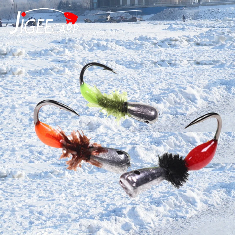 Anzuelos cabeza de plantilla expuestos para pesca en hielo – mosca - imagen 5