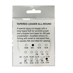 Aventik Líder de nailon para pesca con mosca – 7,5 a 15 pies, 0X-6X