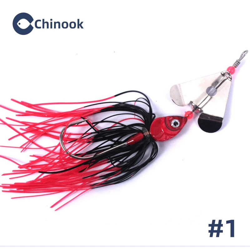 Chinook Spinnerbait inline con cuchara metálica para lucio y muskie - imagen 4