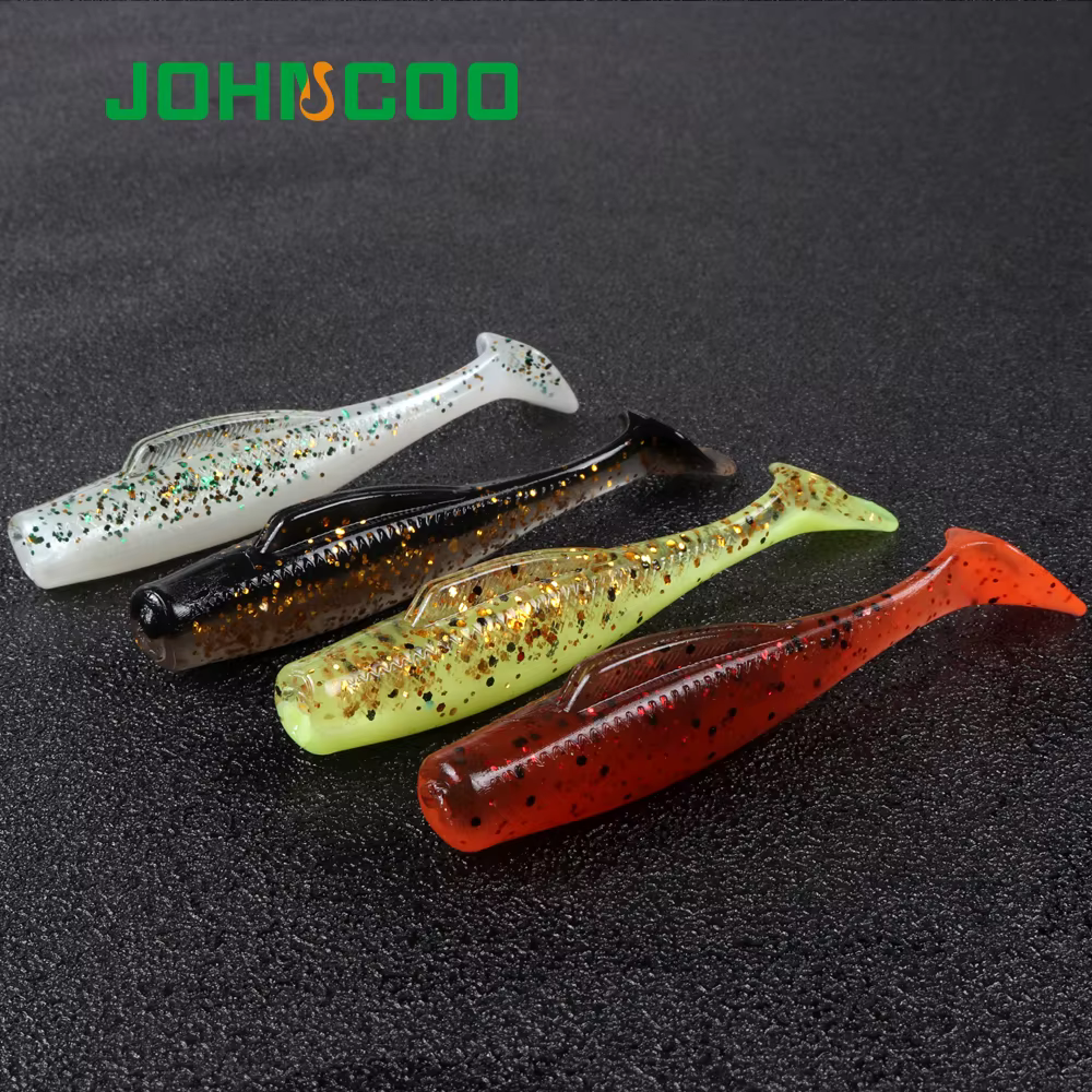 JOHNCOO Swimbait TPR cola de paleta – Señuelo blando para lubina - imagen 5