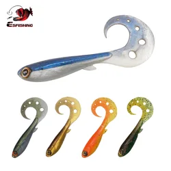 Señuelo Suave Esfishing Swimmer 100mm – Cebo rizado Twister para lubina y lucio