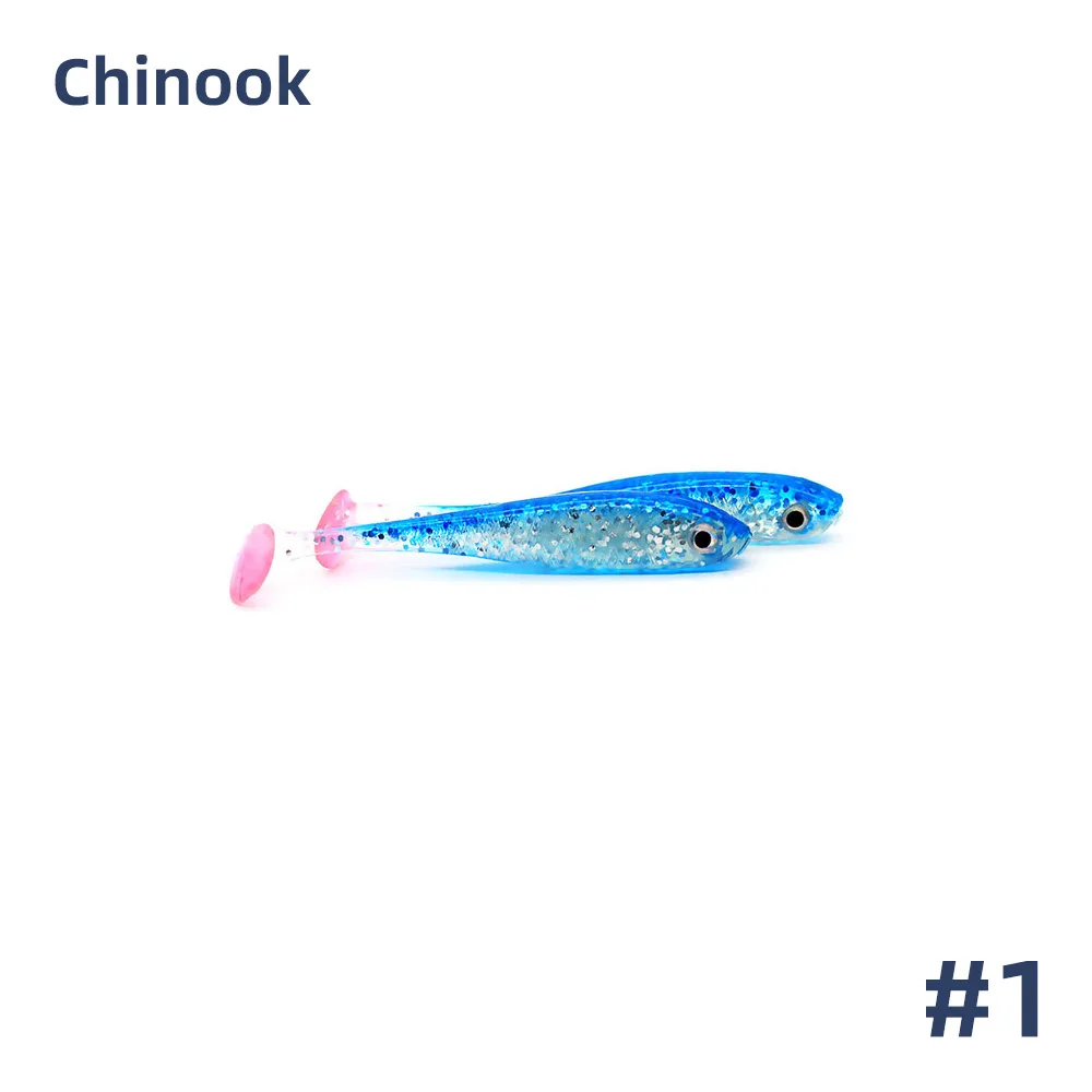Chinook SoftBait señuelo de silicona shad cola paleta Texas Wacky - imagen 2
