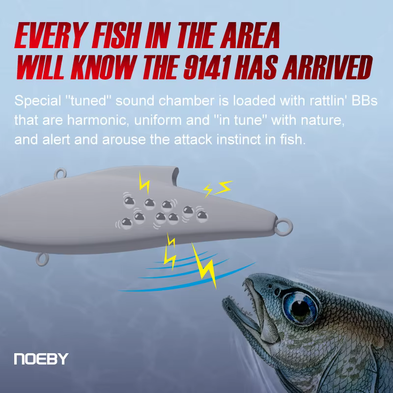 Noeby VIB 90mm 33g – Crankbait sonajero hundimiento lucio - imagen 4