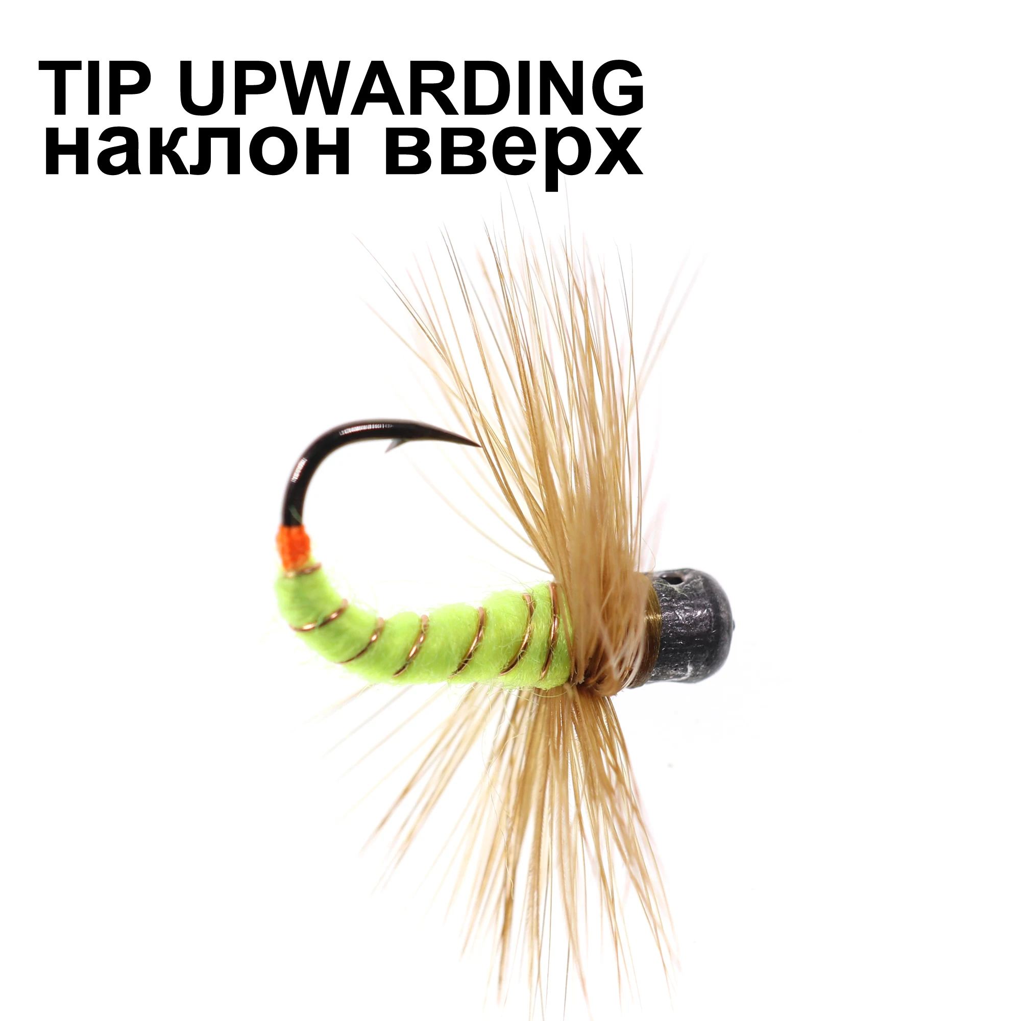 Jigeecarp Jig Head hundimiento rápido invierno con gusano mosca - imagen 3