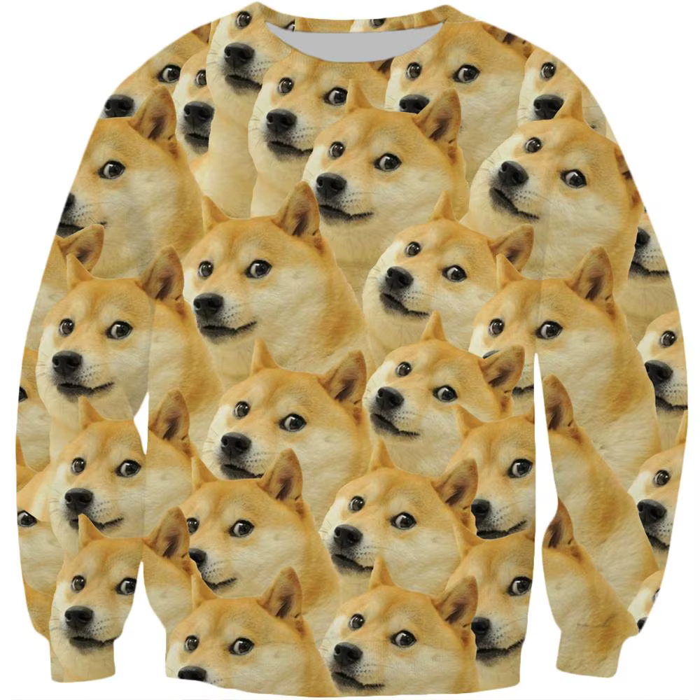 Sudadera pesca con capucha Shiba Inu estampado 3D - imagen 2