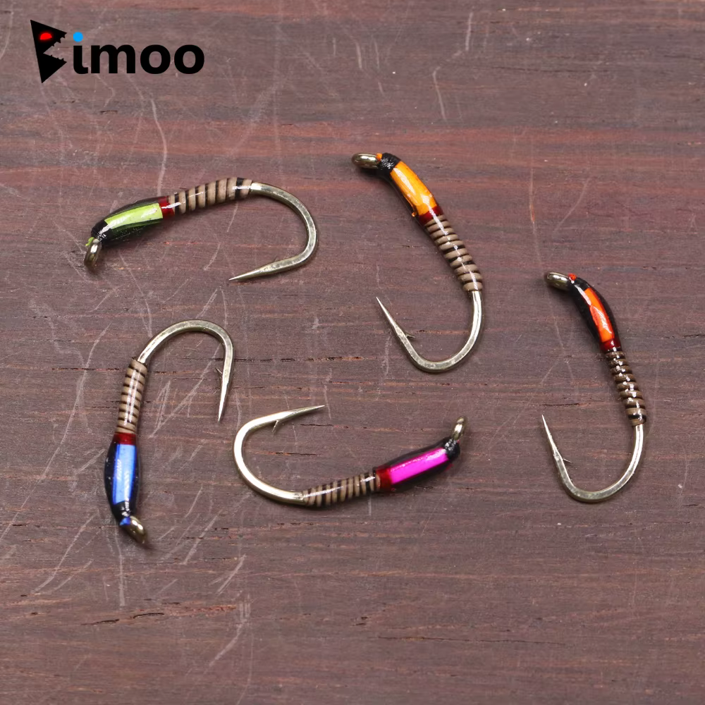 Bimoo Moscas de ninfa epoxi Midge Hegene trucha - Señuelos UV rosa - imagen 5