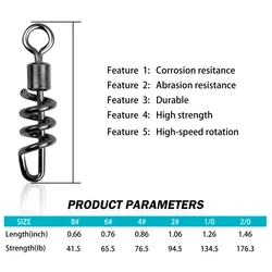 Conector de linea de pesca giratorio en acero inoxidable