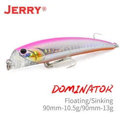 Jerry Dominator 90S Jerk Minnow - Cebo duro flotante para lubina